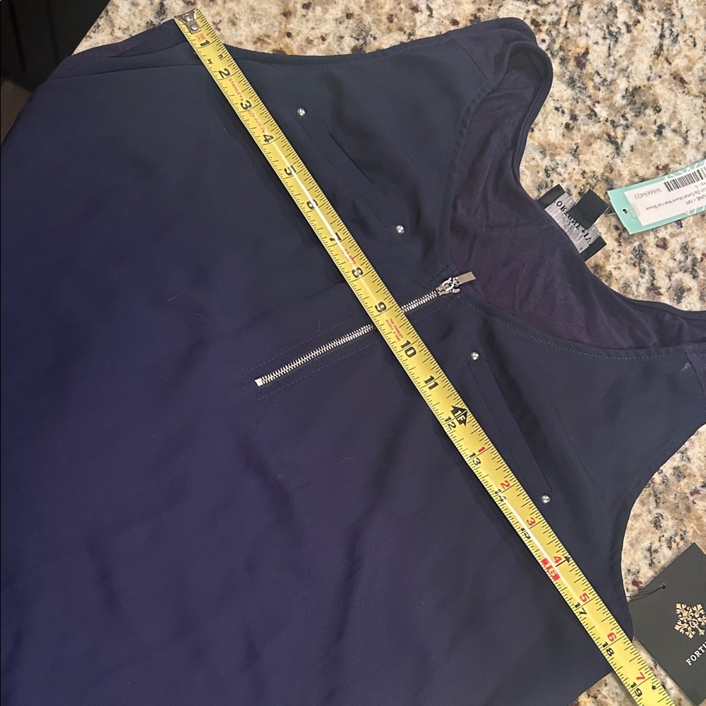 Stitch Fix Fortune+Ivy Navy Blue Leighton Zip Detail Tank Top - Picture 9 of 10